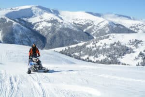 Snowmobiling in Mount Mansfield State Forest in Stowe, VT